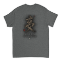 T-shirt noir NOVRA vu de dos avec grand motif graphique et inscription Mind Over Everything, style streetwear.